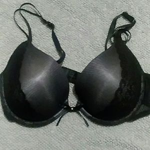 Silver & black overlay 36B bra